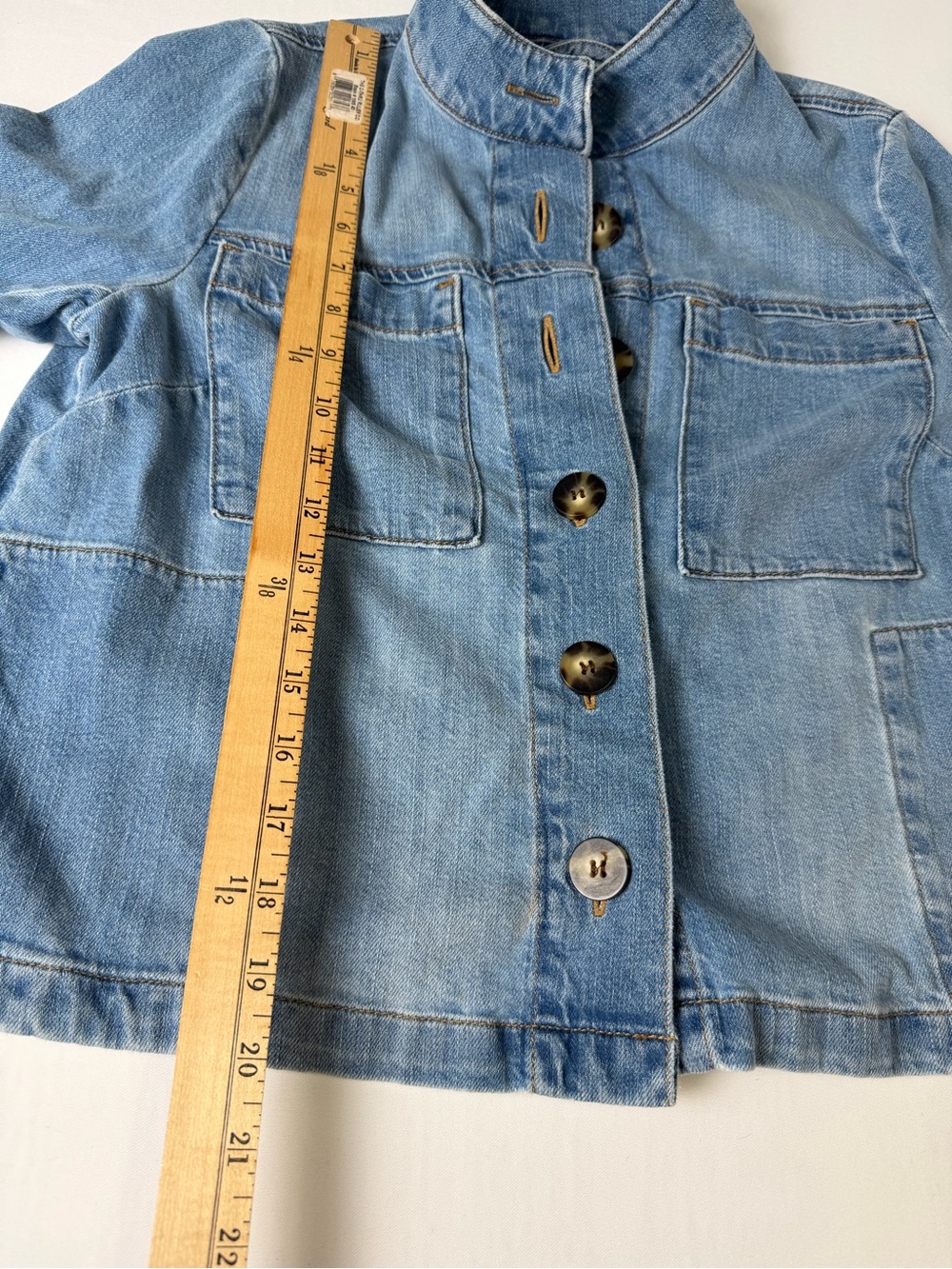 J. Jill Light Blue Denim Oversized Boxy Jacket Size XS Like New - Picture 15 of 15
